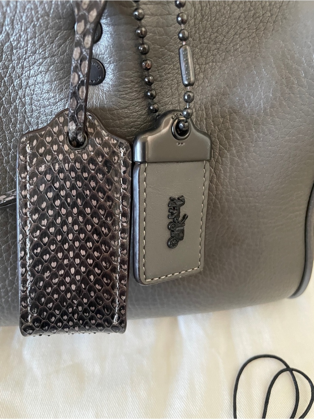 Coach Rogue leather python snakeskin handle bag - Picture 7 of 8